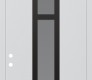 DIAMOND A9 36" X 96" BLACK/WHITE FROSTED GLASS PANEL BLACK LHI WITH TRANSOM MIRRORED GLASS