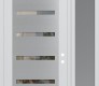 Modern Steel Front Door Diamond C7 50" x 96" white/white clear Glass Panel stainless steel LHI with Sidelite and Transom frosted Glass