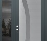 Modern Steel Front Door Diamond C4 48" x 96" anthracite/anthracite frosted Glass Panel stainless steel RHI with Sidelite and Transom mirrored Glass