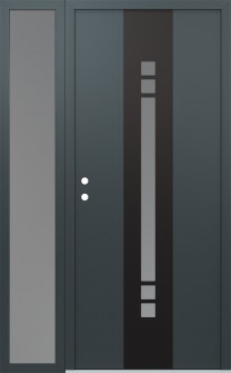 DIAMOND A4 52" X 80" ANTHRACITE/ANTHRACITE FROSTED GLASS PANEL BLACK RHI WITH SIDELITE FROSTED GLASS