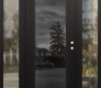 Modern Steel Front Door Diamond C1 60" x 80" black/black mirrored Glass Panel black LHI with 2 Sidelites clear Glass