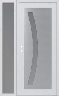 Diamond C4 50" x 80" white/white frosted Glass Panel stainless steel RHI with Sidelite frosted Glass