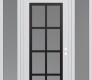 Modern Steel Front Door Diamond C16 60" x 96" white/white frosted Glass Panel black LHI with 2 Sidelites and Transom frosted Glass