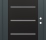 Modern Steel Front Door Diamond C11 36" x 80" anthracite/anthracite frosted Glass Panel black LHI