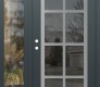 Modern Steel Front Door Diamond C16 52" x 80" anthracite/anthracite mirrored Glass Panel stainless steel RHI with Sidelite clear Glass