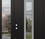 DIAMOND A9 48" X 96" BLACK/BLACK CLEAR GLASS PANEL STAINLESS STEEL LHI WITH SIDELITE AND TRANSOM CLEAR GLASS