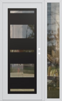 Diamond C10 48" x 80" white/white clear Glass Panel black LHI with Sidelite clear Glass