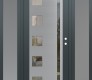 Modern Steel Front Door Diamond C3 60" x 80" anthracite/anthracite clear Glass Panel stainless steel LHI with 2 Sidelites frosted Glass