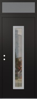 DIAMOND A11 36" X 96" BLACK/BLACK CLEAR GLASS PANEL STAINLESS STEEL RHI WITH TRANSOM FROSTED GLASS