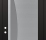 Modern Steel Front Door Diamond C13 36" x 96" black/white frosted Glass Panel stainless steel RHI with Transom frosted Glass