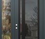 Modern Steel Front Door Diamond C15 50" x 96" anthracite/anthracite mirrored Glass Panel black RHI with Sidelite and Transom clear Glass