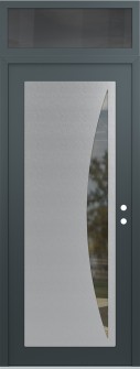 Diamond C13 36" x 96" anthracite/anthracite clear Glass Panel stainless steel LHI with Transom mirrored Glass