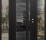 Modern Steel Front Door Diamond C15 64" x 80" black/black mirrored Glass Panel black LHI with 2 Sidelites clear Glass