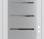 Modern Steel Front Door Diamond C11 36" x 96" white/white clear Glass Panel stainless steel LHI with Transom clear Glass