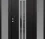 DIAMOND A8 64" X 80" BLACK/BLACK MIRRORED GLASS PANEL STAINLESS STEEL LHI WITH 2 SIDELITES FROSTED GLASS