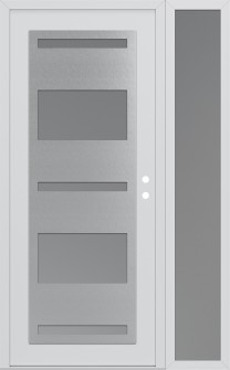 Diamond C10 48" x 80" white/white frosted Glass Panel stainless steel LHI with Sidelite frosted Glass