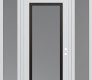 Modern Steel Front Door Diamond C1 68" x 96" white/white frosted Glass Panel black LHI with 2 Sidelites and Transom frosted Glass