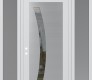 Modern Steel Front Door Diamond C4 68" x 96" white/white clear Glass Panel stainless steel RHI with 2 Sidelites and Transom frosted Glass