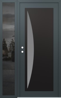 Diamond C13 48" x 80" anthracite/anthracite frosted Glass Panel black RHI with Sidelite mirrored Glass