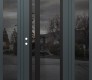 Modern Steel Front Door Diamond C15 64" x 80" anthracite/anthracite mirrored Glass Panel black RHI with 2 Sidelites mirrored Glass