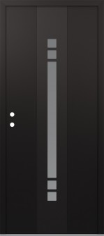 DIAMOND A4 36" X 96" BLACK/WHITE FROSTED GLASS PANEL BLACK RHI WITH TRANSOM FROSTED GLASS