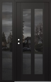 Diamond C14 50" x 80" black/black mirrored Glass Panel black RHI with Sidelite mirrored Glass