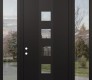 DIAMOND A13 60" X 96" BLACK/BLACK CLEAR GLASS PANEL BLACK LHI WITH 2 SIDELITES AND TRANSOM CLEAR GLASS