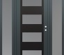 Modern Steel Front Door Diamond C2 60" x 80" anthracite/anthracite frosted Glass Panel black LHI with 2 Sidelites frosted Glass