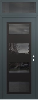 Diamond C2 36" x 96" anthracite/anthracite mirrored Glass Panel black LHI with Transom mirrored Glass