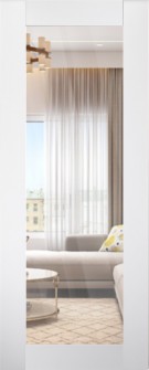 DOOR SLAB SMART PRO 207 CLEAR VETRO POLAR WHITE 36" X 84" X 1 3/4" TEMPERED CLEAR GLASS