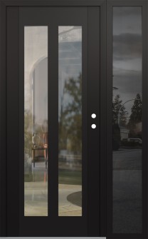 Diamond C14 50" x 80" black/black clear Glass Panel black LHI with Sidelite mirrored Glass