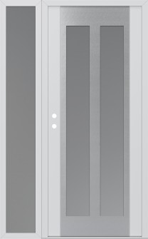 Diamond C14 52" x 80" white/white frosted Glass Panel stainless steel RHI with Sidelite frosted Glass