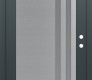 Modern Steel Front Door Diamond C6 36" x 80" anthracite/anthracite frosted Glass Panel stainless steel LHI