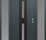 Modern Steel Front Door DIAMOND A6 68" X 80" ANTHRACITE/ANTHRACITE FROSTED GLASS PANEL BLACK LHI WITH 2 SIDELITES FROSTED GLASS