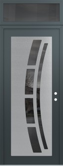 Diamond C12 36" x 96" anthracite/anthracite mirrored Glass Panel stainless steel LHI with Transom mirrored Glass