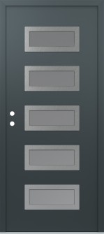 Diamond D1 36" x 80" anthracite/anthracite frosted Glass Panel stainless steel RHI