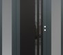 Modern Steel Front Door Diamond C6 60" x 80" anthracite/anthracite mirrored Glass Panel black LHI with 2 Sidelites frosted Glass