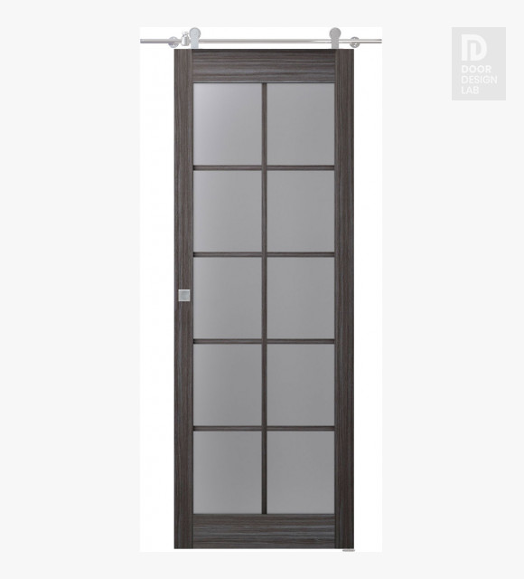 Palladio 10 Lite Vetro Gray Oak Barn doors
