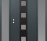Modern Steel Front Door DIAMOND A12 60" X 80" ANTHRACITE/ANTHRACITE FROSTED GLASS PANEL BLACK RHI WITH 2 SIDELITES FROSTED GLASS