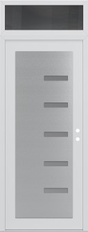 Diamond C8 36" x 96" white/white frosted Glass Panel stainless steel LHI with Transom mirrored Glass