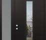 DIAMOND A11 48" X 96" BLACK/BLACK CLEAR GLASS PANEL BLACK LHI WITH SIDELITE AND TRANSOM FROSTED GLASS