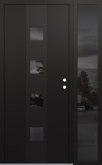 DIAMOND A12 48" X 80" BLACK/BLACK MIRRORED GLASS PANEL BLACK LHI WITH SIDELITE MIRRORED GLASS