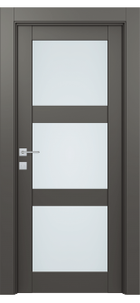 Avon 3 Lite Vetro Gray Matte Hinged doors