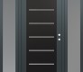 Modern Steel Front Door Diamond C11 64" x 80" anthracite/anthracite frosted Glass Panel black LHI with 2 Sidelites frosted Glass