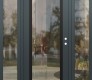 Modern Steel Front Door Diamond C1 64" x 80" anthracite/anthracite clear Glass Panel black LHI with 2 Sidelites clear Glass