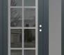 Modern Steel Front Door Diamond C16 50" x 80" anthracite/anthracite mirrored Glass Panel stainless steel LHI with Sidelite frosted Glass