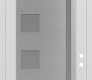 Modern Steel Front Door Diamond C3 36" x 96" white/white frosted Glass Panel stainless steel LHI with Transom frosted Glass