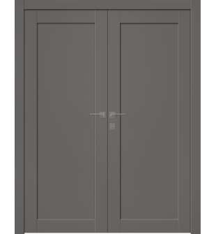 Shaker 1 Panel Gray Matte Double doors