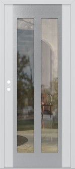 Diamond C14 36" x 80" white/white clear Glass Panel stainless steel RHI