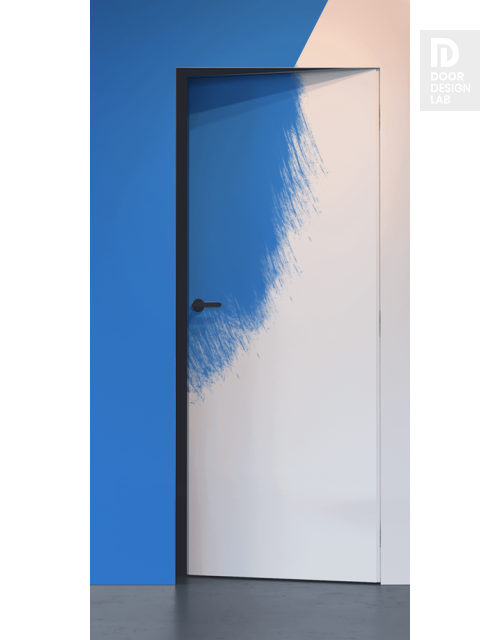 Modern Interior RTA DOOR SLAB EXAMPLE FLUSH LVL PRIMED DOOR FOR PAINTING IN BLUE 32" X 108" X 1 3/4"